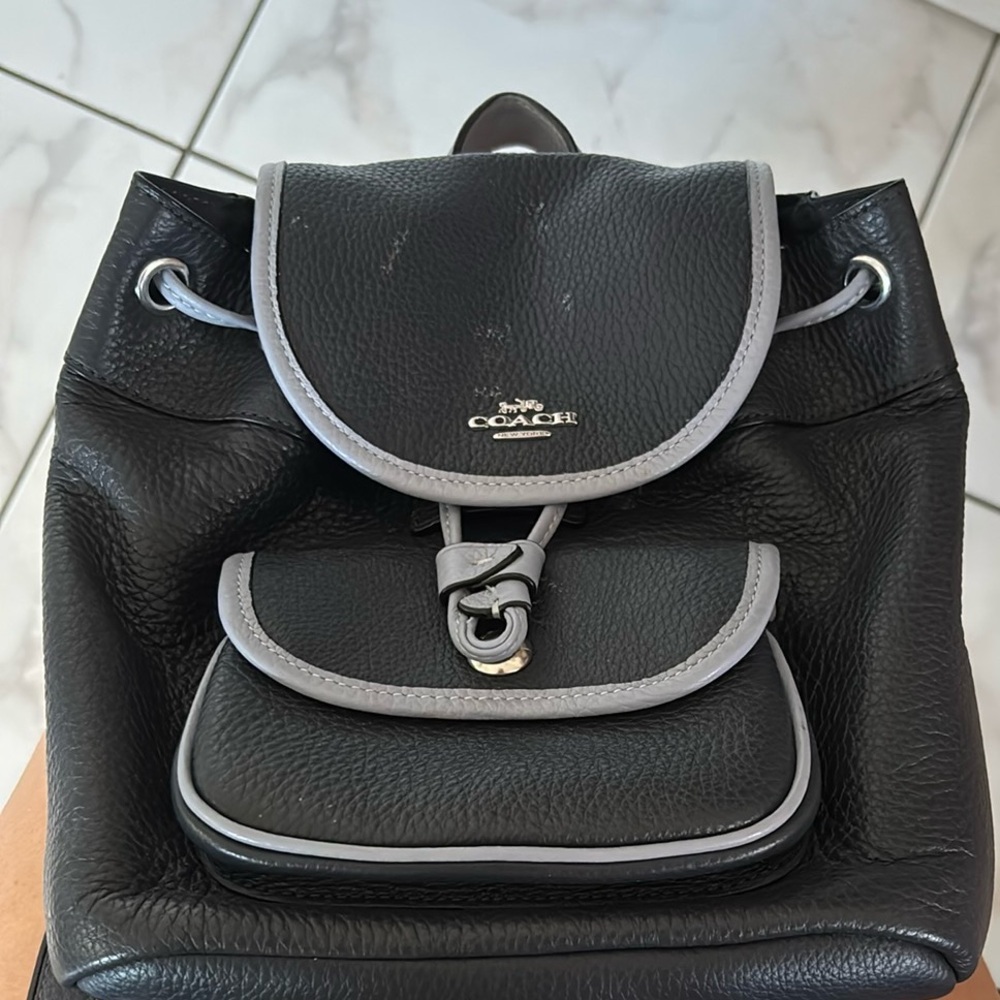 Coach Black and Gray Leather Bag
